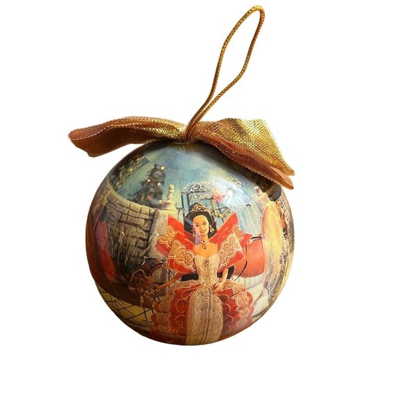 1997 Matrix Holiday Barbie Red Gown 4” Ornament Decoupage Doll Mattel Christmas - Picture 1 of 8